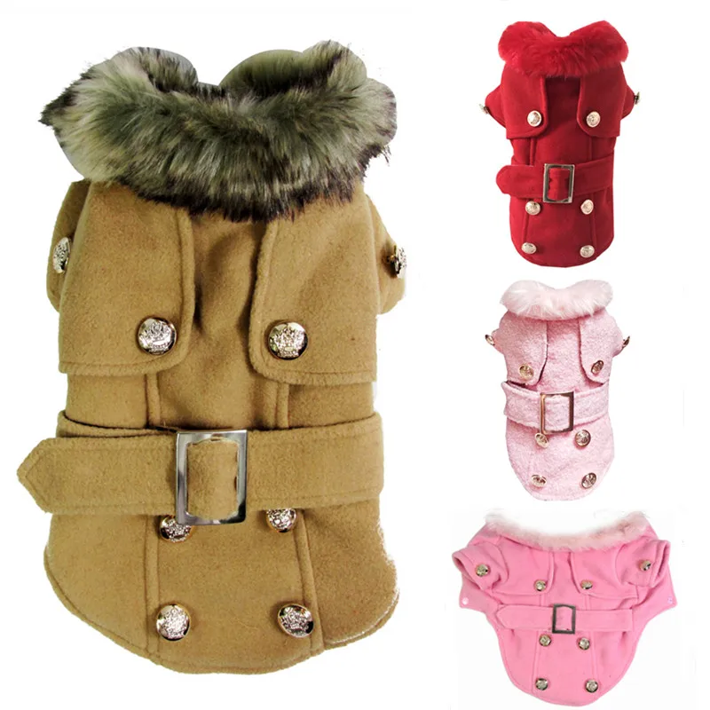 

Pet Dog Winter Coat Woolen Jacket Puppy Clothes for Cat Overcoat Autumn Clothig Perro French Bulldog Clothing For Pets Clothing