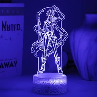 genshin impact tartaglia night light game 3d led lamp anime for bedroom decor kid gift can be combined to purchase acrylic board