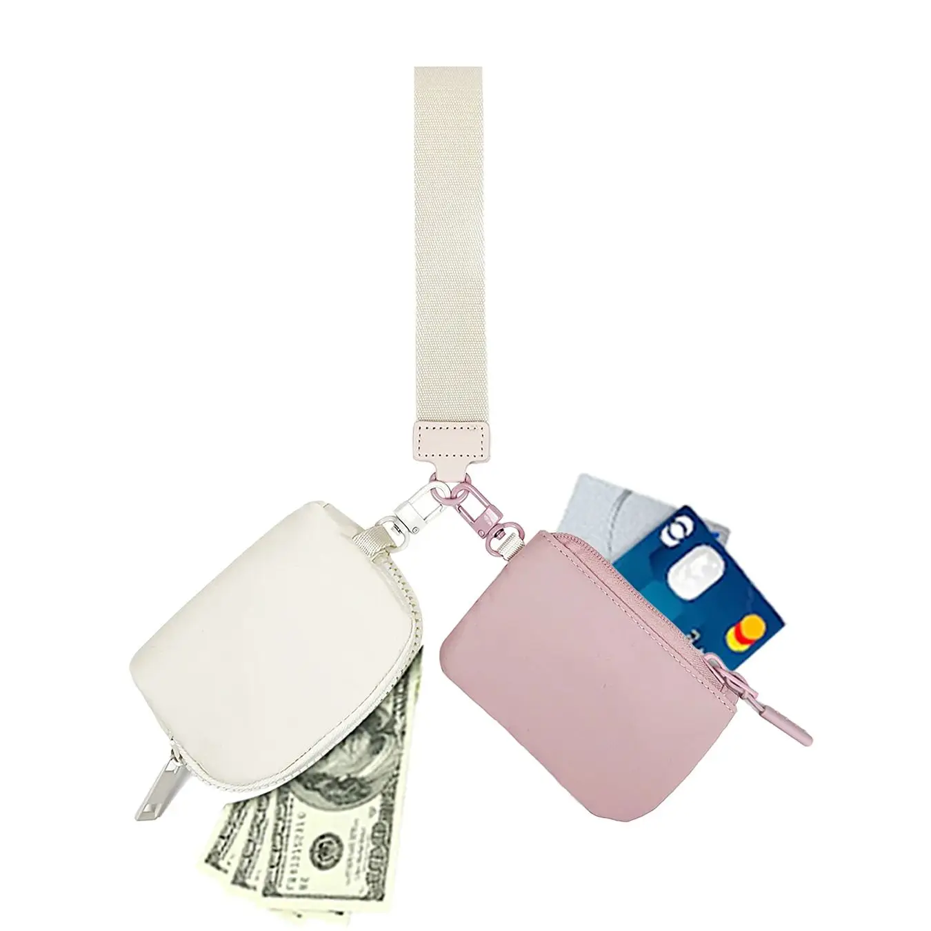 Женский мини-кошелек на молнии с ремешком руку