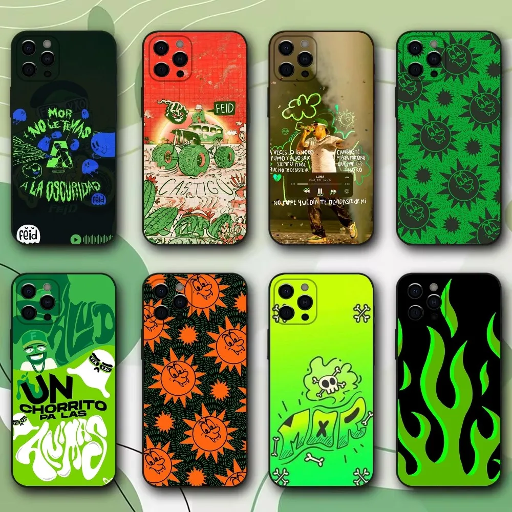 Чехол для телефона Singer F-Feid Ferxxo SIXDO iPhone 16 15 14 13 12 11 Pro X XS Max XR Plus мягкий черный