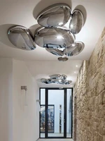 italian living room water drop atmospheric ceiling lamp nordic designer style modern villa porch home silver chandelier