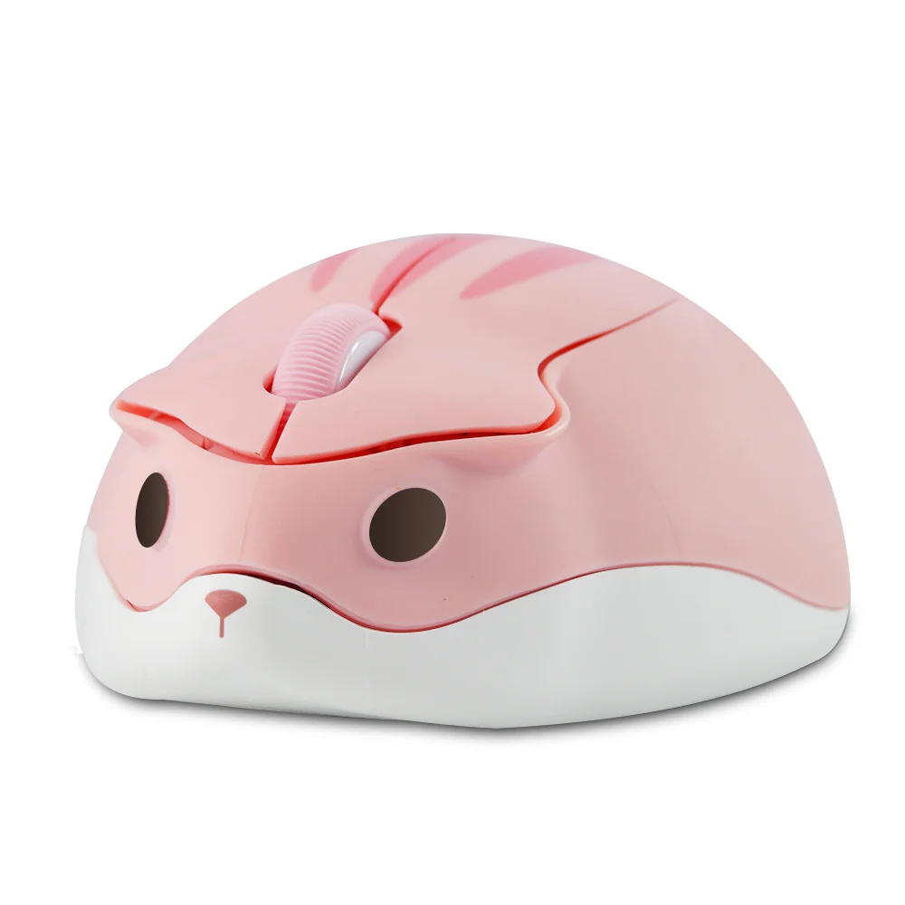 

2.4G Bluetooth Wireless Optical Mouse Cute Hamster Cartoon Design Computer Mice Ergonomic Mini 3D Gaming Office Mouse Kid's Gift