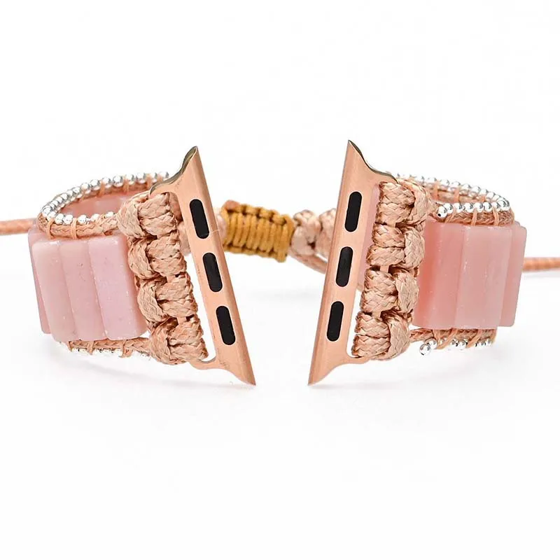 Bohemia Braided Gemstone Bracelet Strap For Apple Watch Band 8 41mm 45mm SE 7 6 5 4 44mm 40mm 38mm 42mm iWatch Ultra 49mm Correa