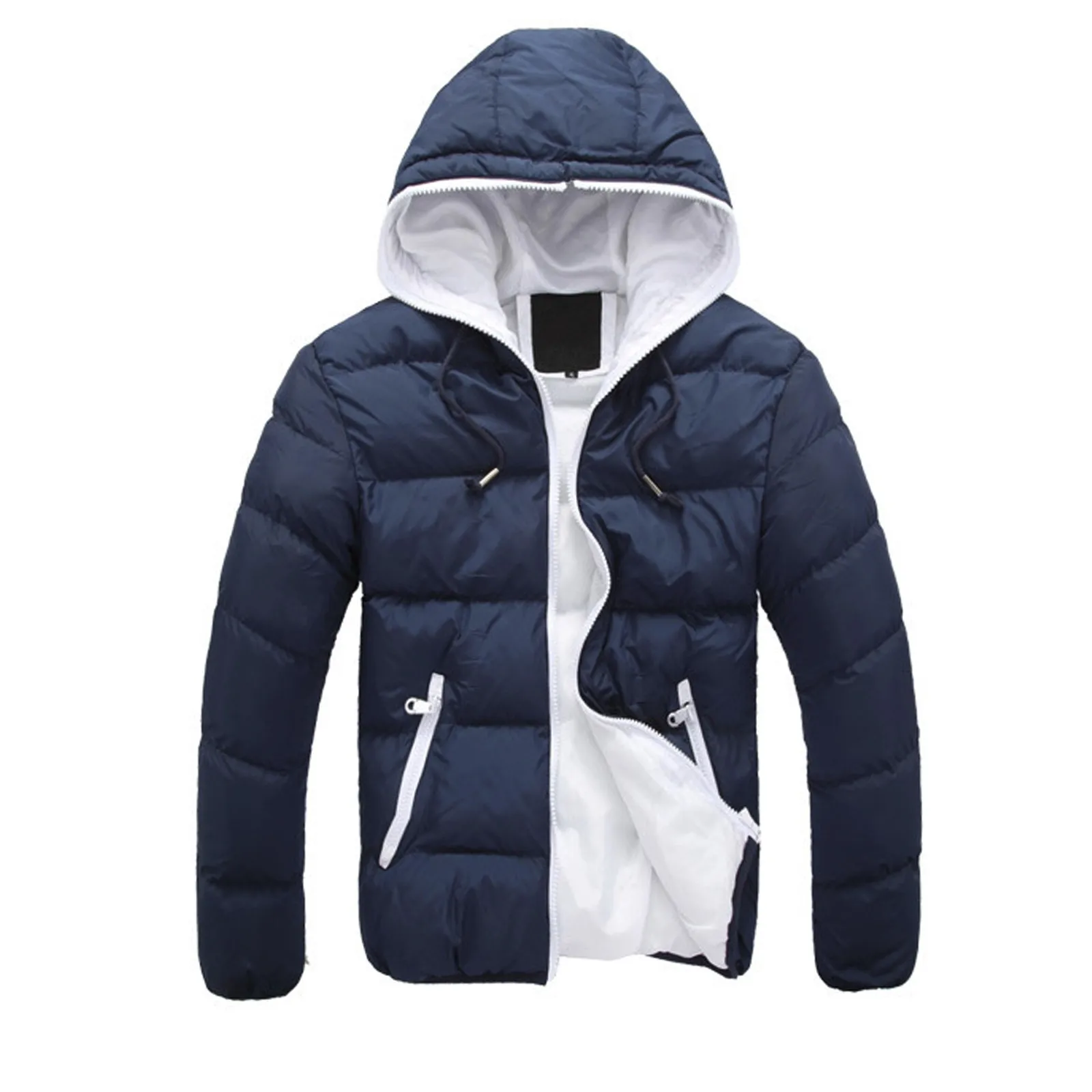 Short Casual White Duck Velvet Winter Jacket Men Windproof Rainproof Hooded Padded Jacket Outdoor Warm Women Slim Fit Coat