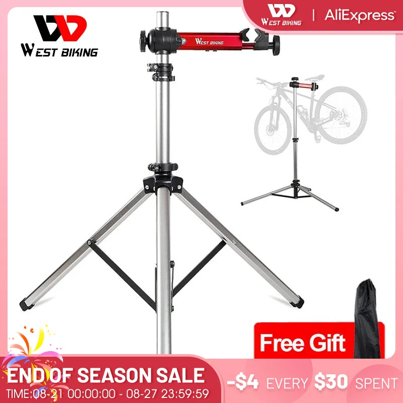 WEST BIKING Bike Repair Stand Portable Aluminum Alloy MTB Road Repair Workstand Adjustable Foldable Bicycle Maintenance Tools