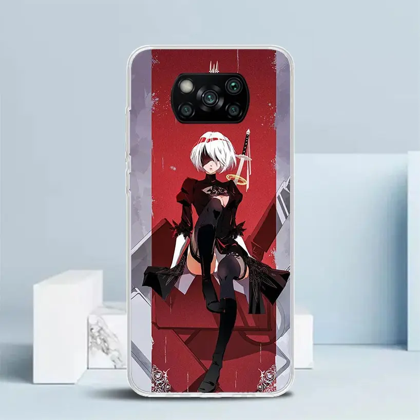 2B Nier Automata чехол для телефона из аниме Xiaomi Poco X6 X5 X4 X3 Nfc F6 F5 Pro F4 Gt F3 F2 F1 M5S M4 M3 M2 мягкая