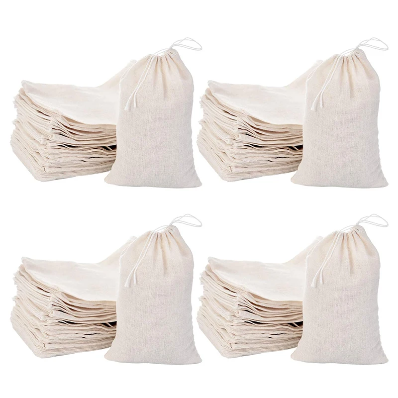 

ASDS-200 Pack Cotton Muslin Bags Sachet Bag Multipurpose Drawstring Bags For Tea Jewelry Wedding Party Favors Storage (4 X 6 Inc