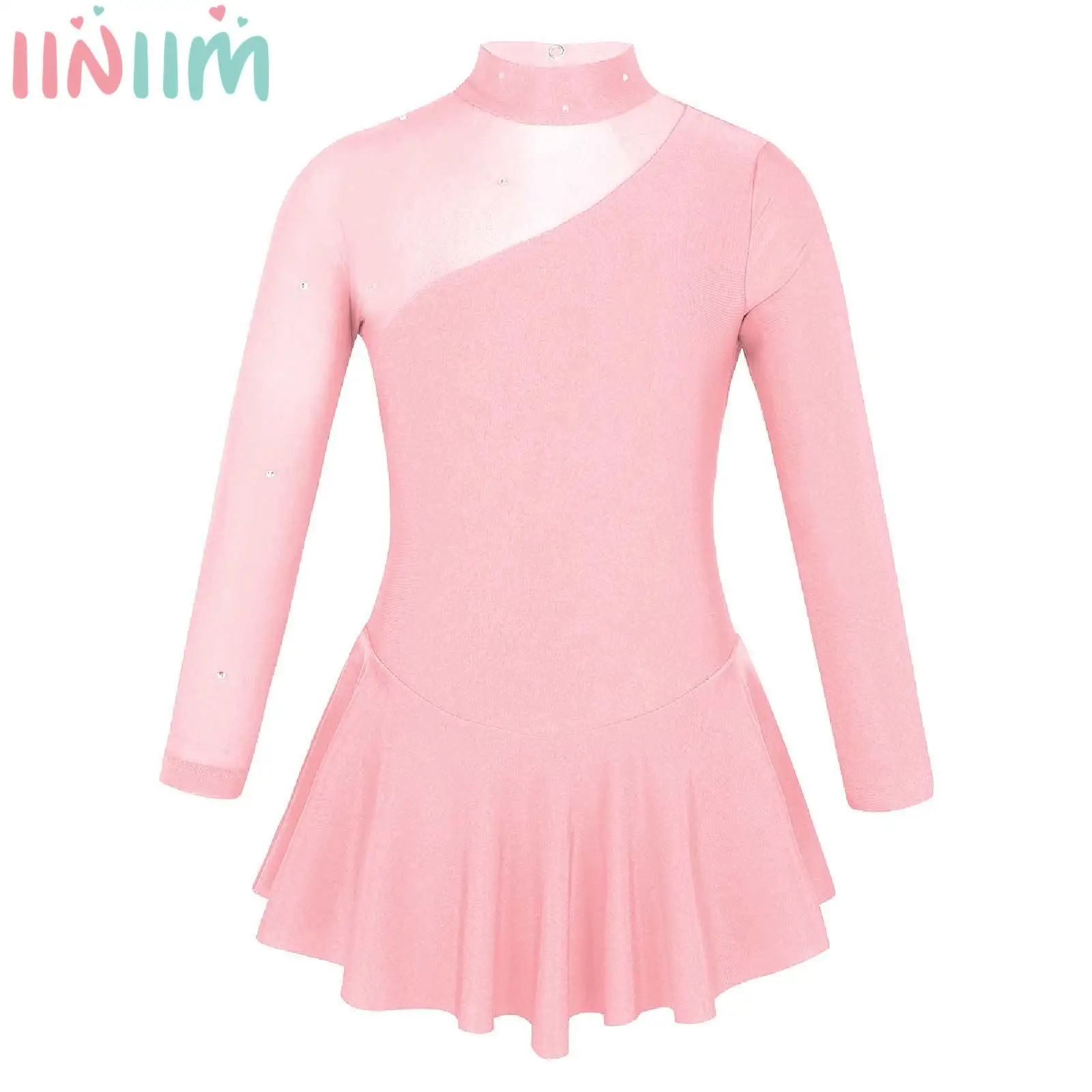 

Ballet Dance Tulle Leotard Dress for Girls Kids Mock Neck Figure Ice Skating Dancing Costume Gymnastics Unitard Modern Dancewear