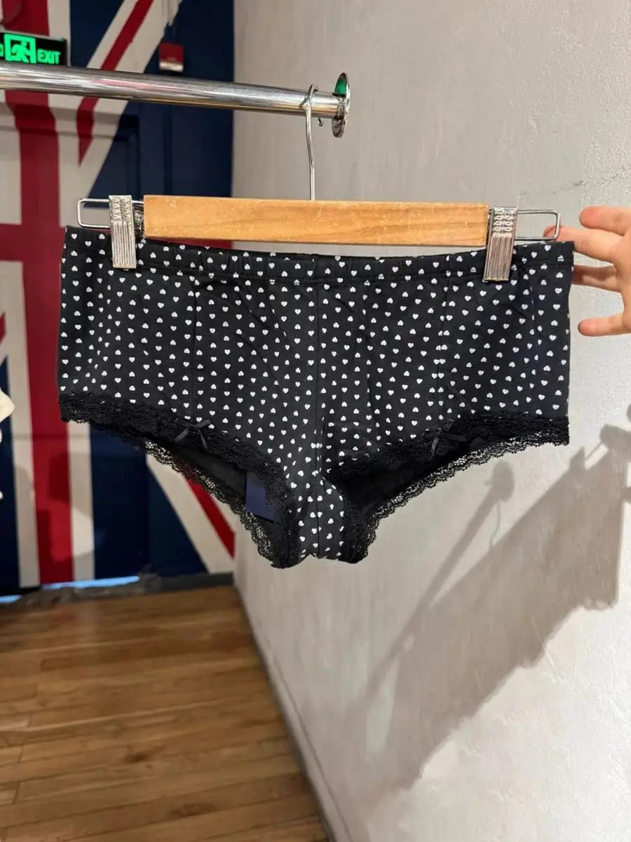 z koronkowym wykończeniem w kształcie serca kamizelkę i majtkami 2-częściowy zestaw damski dekoltem szpic elastyczną talią. Majtki Sweet Home