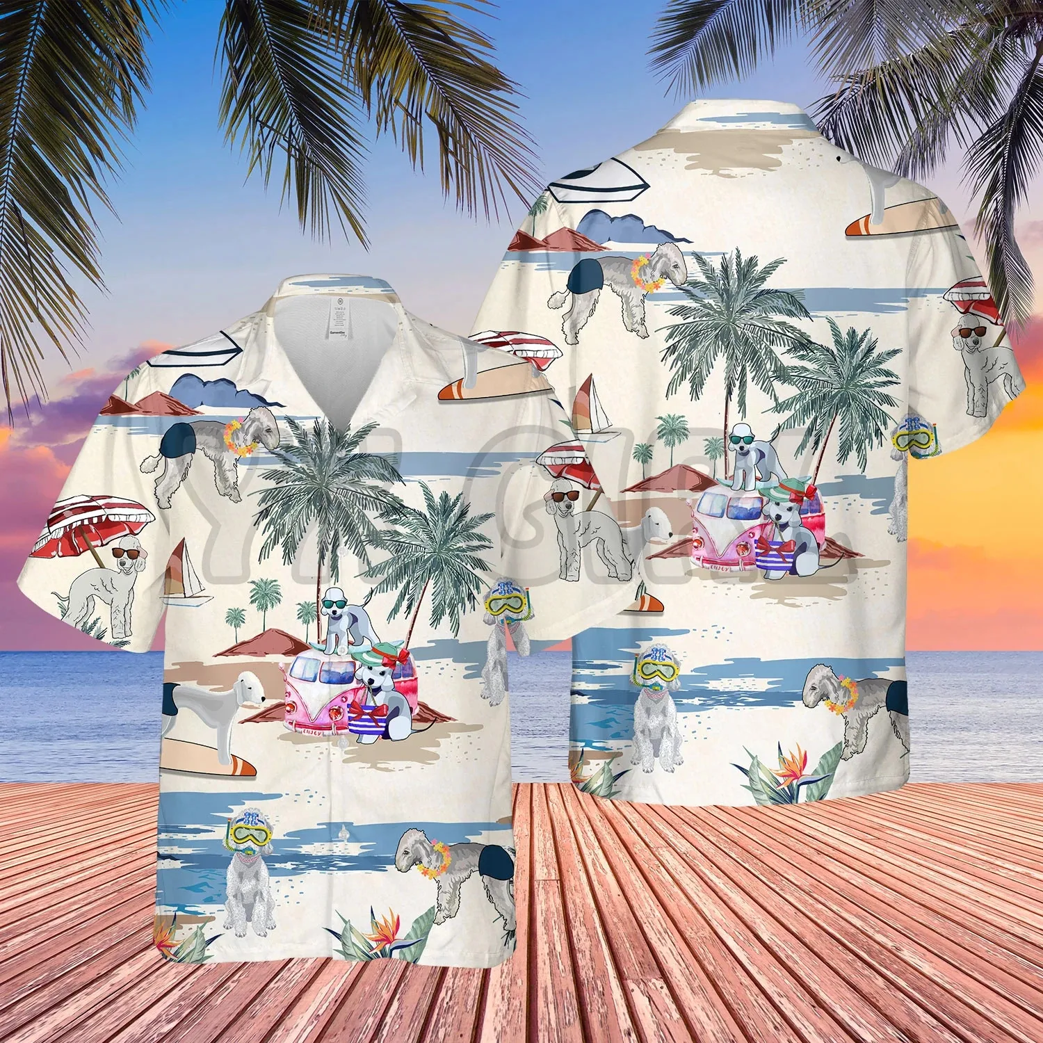BEAGLE SUMMER BEACH HAWAIIAN SHIRT 3D All Over Printed Hawaiian Shirt Men's For Women's Harajuku Casual Shirt Unisex