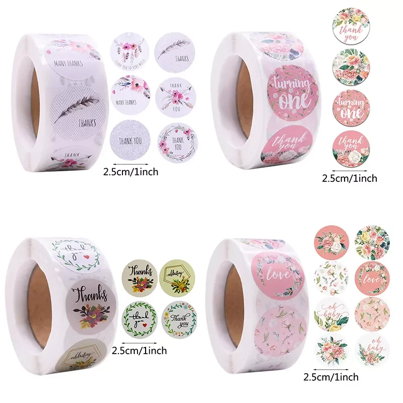 

500pcs Thank You Stickers for seal labels for Festival Birthday Party gift Packaging Stickers Envelope Card Stationery Sticker