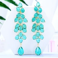 jimbora sparkly luxury green pendant earrings jewelry high quality women gift christmas present hot new aretes de mujer