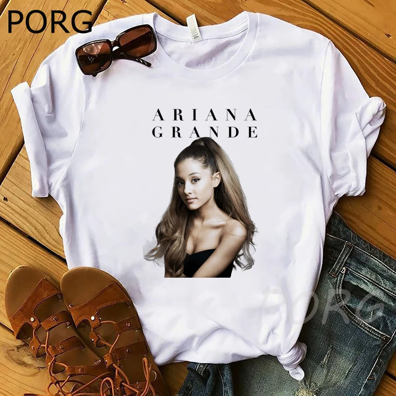 Футболка Ariana Grande женская с круглым вырезом и принтом Готическая уличная одежда в
