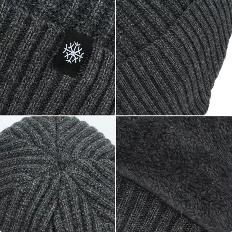 Мужская зимняя вязаная шапка с ушами Nike