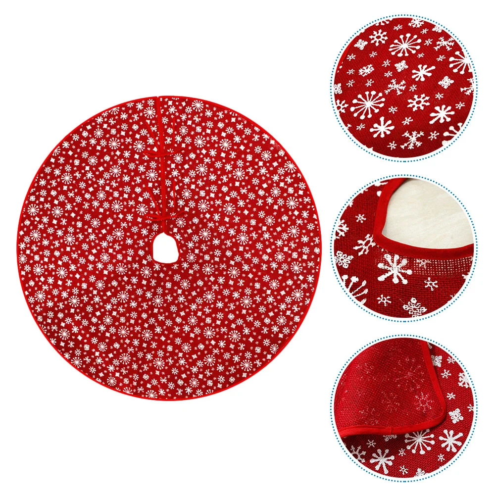 

1PC Red Christmas Tree Skirt Xmas Tree Ornament Christmas Party Decor (Red)