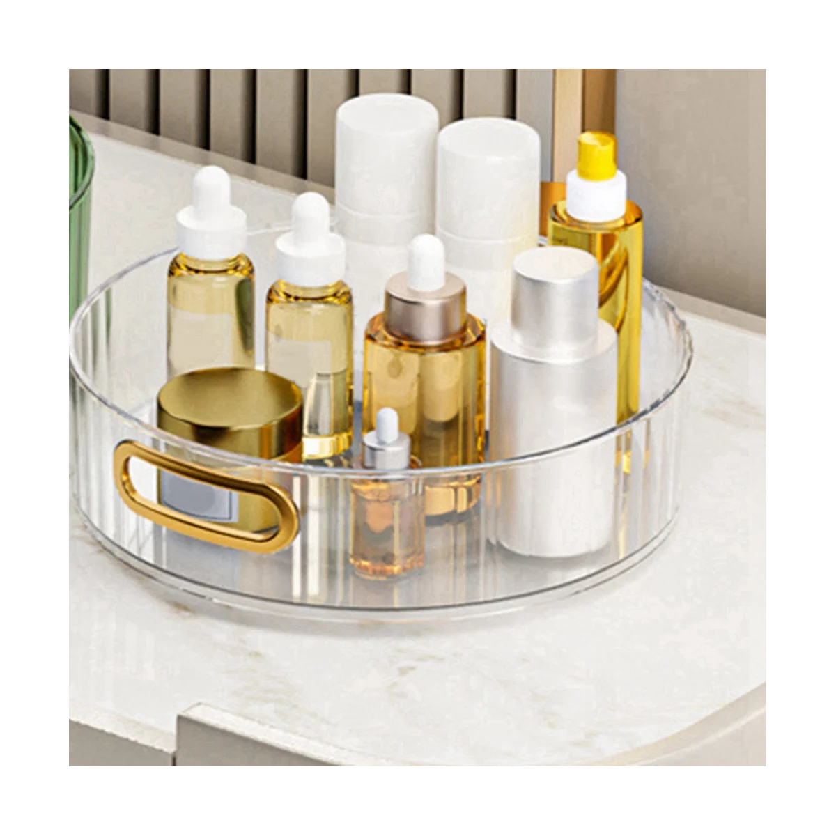 

Clear Organizer for Spices, 360° Rotating Turntable Organization & Storage Container Bins for Cabinet, Table,Pantry