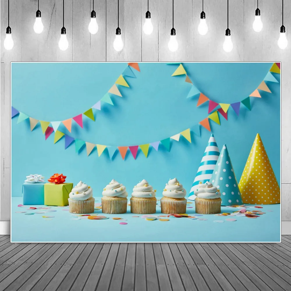 

Фотофоны для фотосъемки мальчиков флажки торты подарки украшение на день рождения Детские бумажные головные уборы Декорации для вечерние