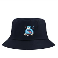 pokemon pikachu 55 58cm fisherman hat double side wear hawaii korean sun hat basin hats summer casual street wear bucket cap