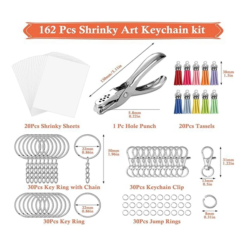 Набор брелоков для ключей 161 кольцо с цепочкой запуска креативный дырокол детей