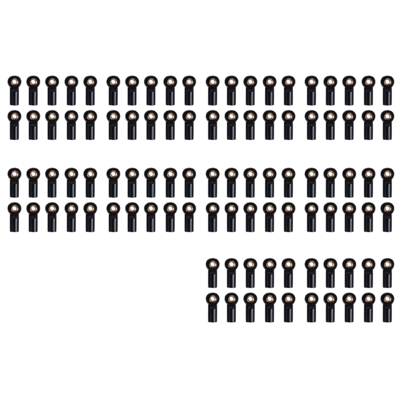 

100Pcs Metal M3 Link Tie Rod End Ball Joint For 1/10 RC Car Crawler AXIAL SCX10 D90 D110 Tamiya CC01,Black