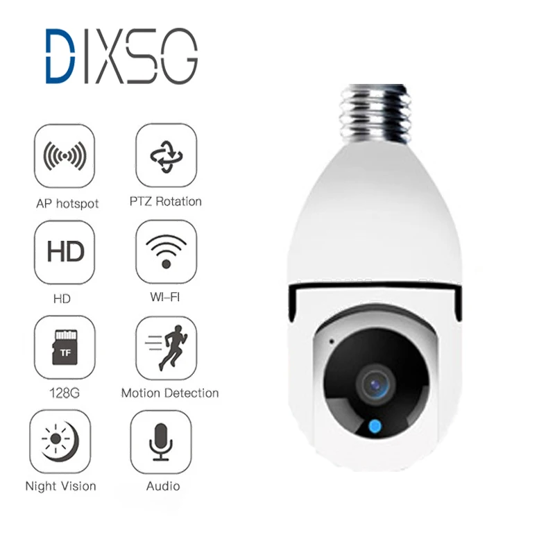 

Камера видеонаблюдения DIXSG с Wi-Fi, 1080P, Е27, ночное видение