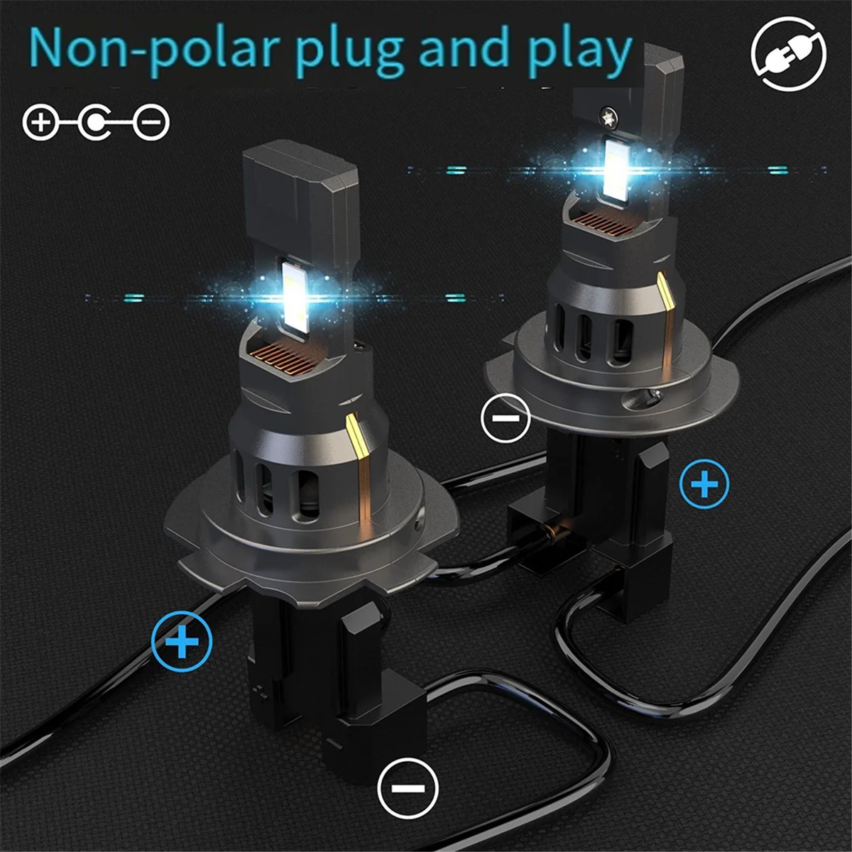 Беспроводная Светодиодная лампа для передних фар 2 шт. 3300 лм H7 66 Вт CSP