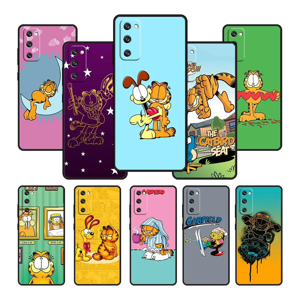 

For Samsung Galaxy S10 Lite S9 S21 Plus S20 FE S8 S7 Edge S10e S22 Ultra 5G Note Phone Case Silicon Capinha Cartoon Garfield