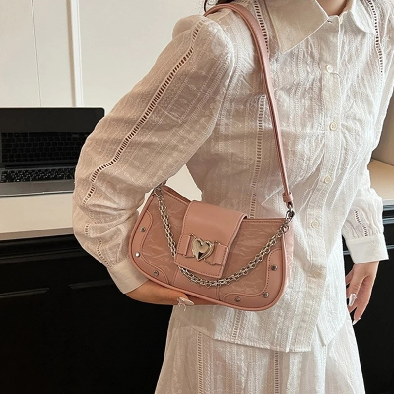Сумка через плечо с металлической цепочкой для женщин сумка из искусственной