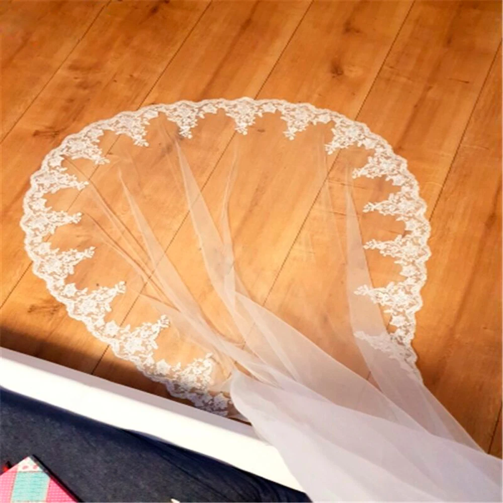 Новая романтичная Длинная Деревянная Фата для свадьбы белая/слоновая кость