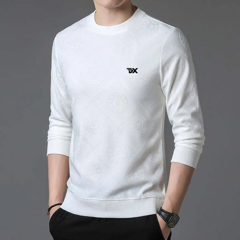 2023 Fashion Sports Men's Knitted Bottom Shirt Casual Business Men's Jacquard Round Neck Long Sleeve Pullover Men's Clothing