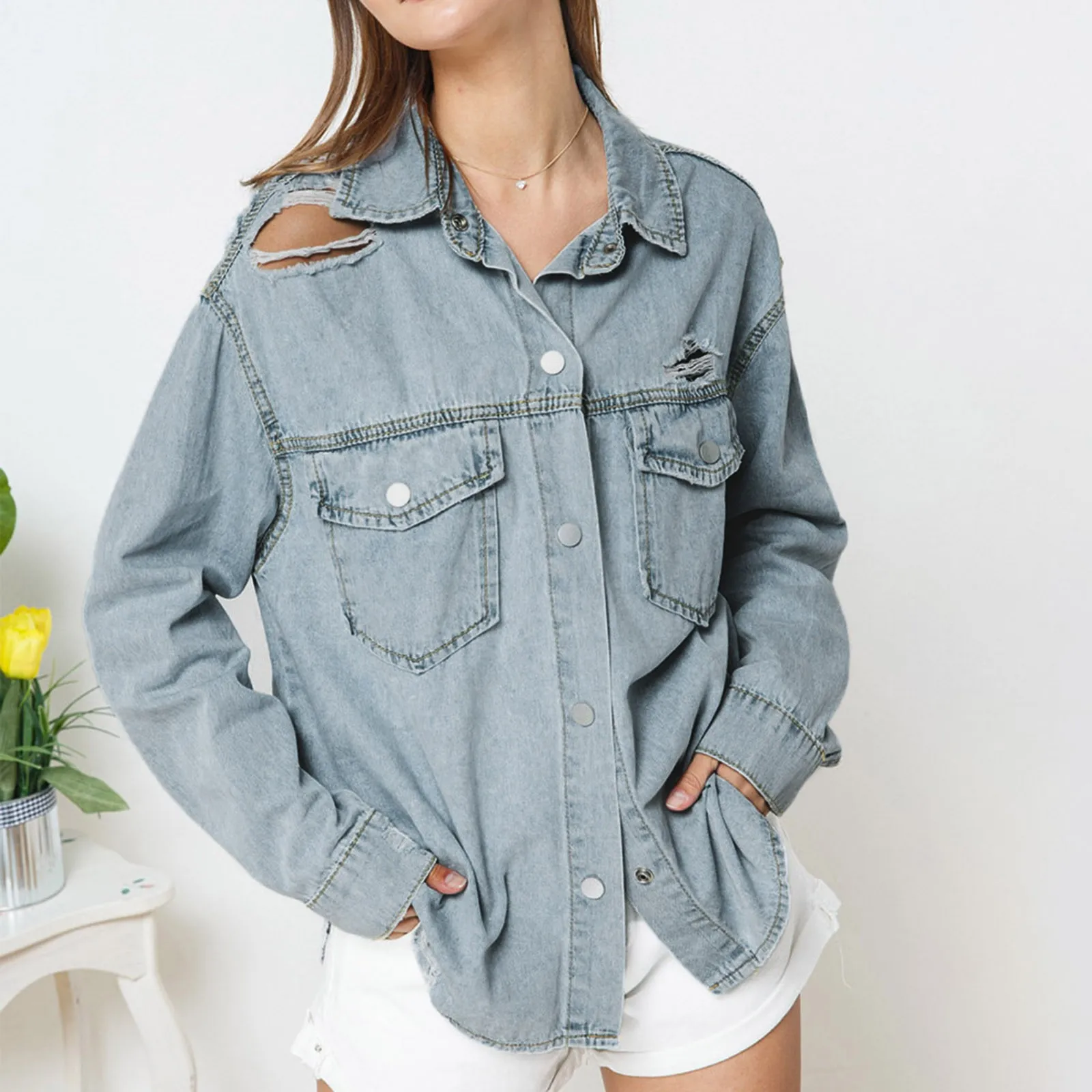 

Women's Denim Jacket Spring Jacket for Women Womens Fashion Jacket Fall Lightweight Casual Jacket for Women
