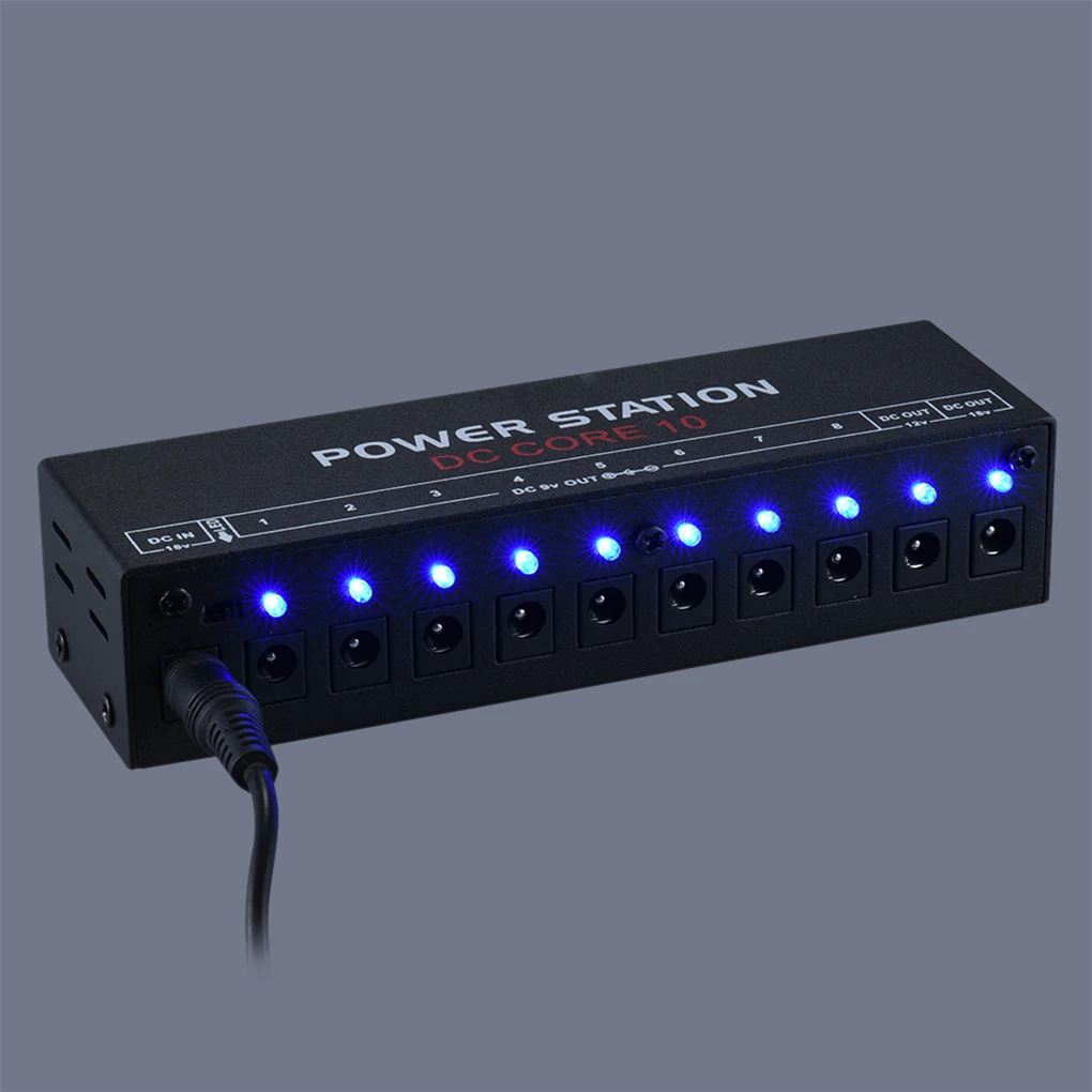 

Guitar Effect Pedal Power Station 10 Output Replacement Musical Instrument Performance AC100-240V with Cables US Plug