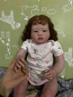 fbb 28inch bebe reborn toddler amaya finished doll hand made with curly implant hair soft touch flexible vinyl reborn baby doll
