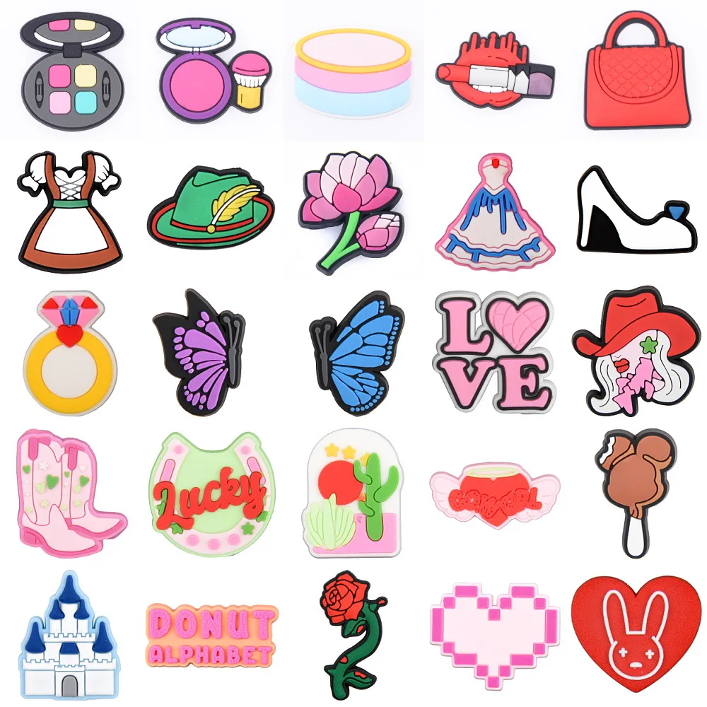 

2022 Hot Designer Women Shoe Accessories For Girls PVC Princess Shoe Charms For Croc Luxury Charms