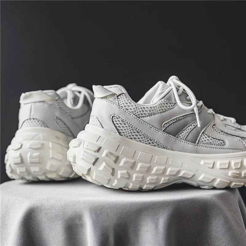 New Black Dad Chunky Sneakers Casual Vulcanized Shoes Woman High Platform Sneakers Lace Up White Sneakers Women 2022 Free Ship