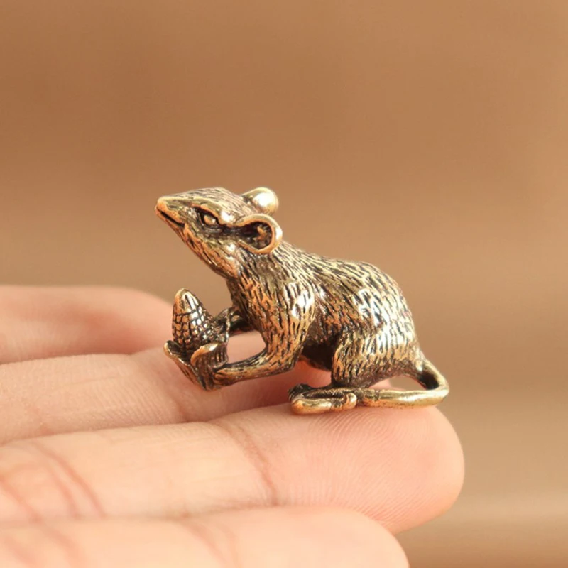 Латунные фигурки животных в виде мышей любви риса брелок для автомобиля подвески