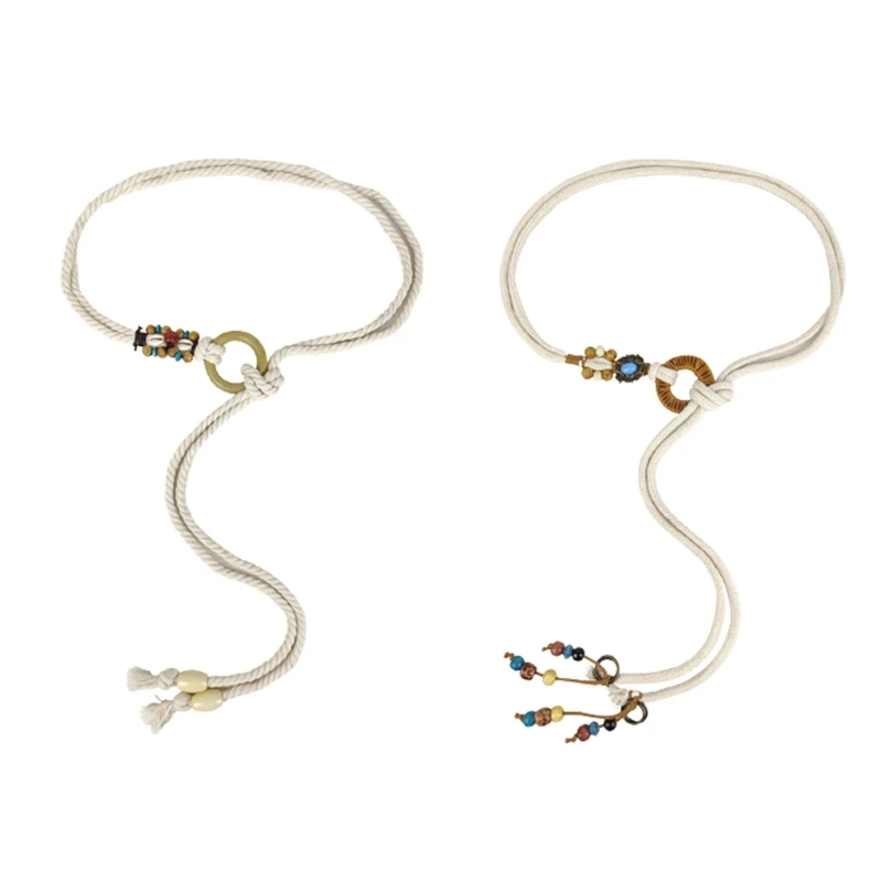 

Handwoven Waist Belt Chain Beach Costume Braid Beads Skinny for Jeans Vacation Body Accessories for Women Hot Girls NEW