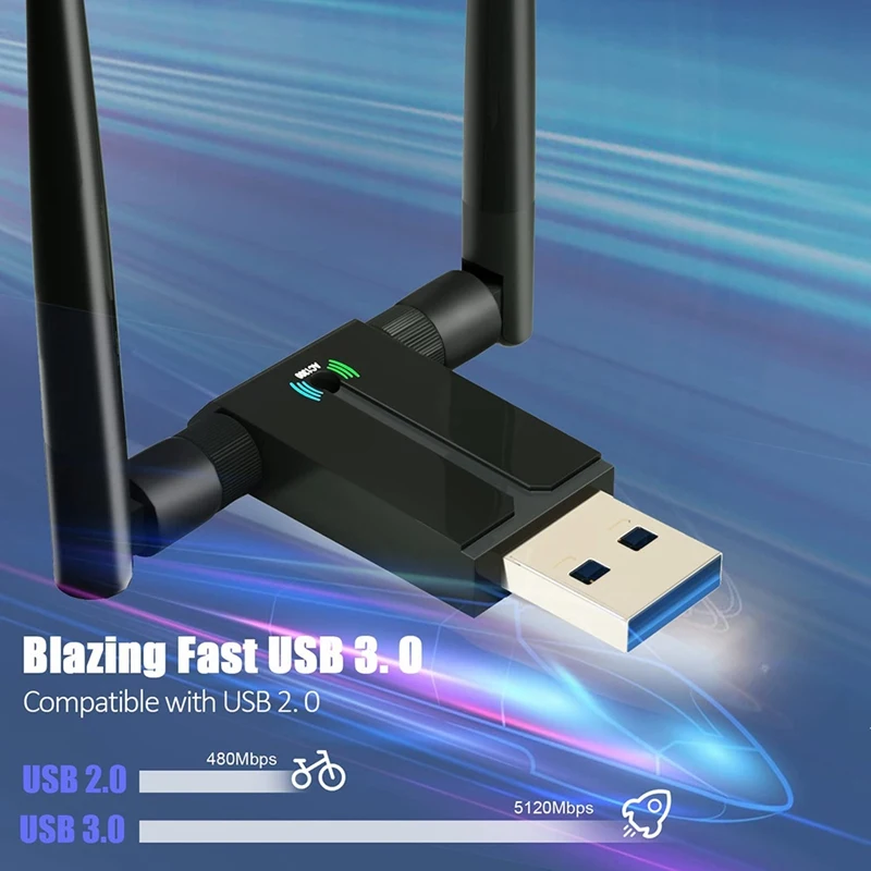 

1300Mbps Wifi Dongle Dual Band USB Wifi Adapter For Desktop PC, USB 3.0 PC Wifi Adapter For Windows XP/Vista/10/8/7/Mac