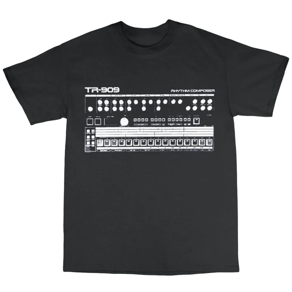 Фото Футболка в стиле Tr-909, 100% хлопок, Moog 808 303, Acid House, летняя мода для мужчин, горячая распродажа, одежда, футболки на заказ онлайн №3