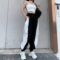 women drawstring high waist contrast color jogger pants sweatpants spring autumn loose casual new fashion cool girl trousers y2k