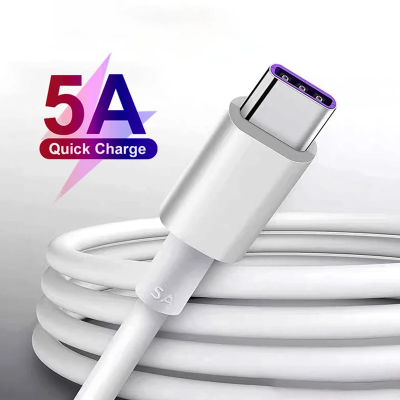 

5A USB Type C Cable Fast Charging Mobile Phone Charger Wire Type C Data Cord For Samsung S20 S9 Huawei P40 Mate 30 Xiaomi Redmi