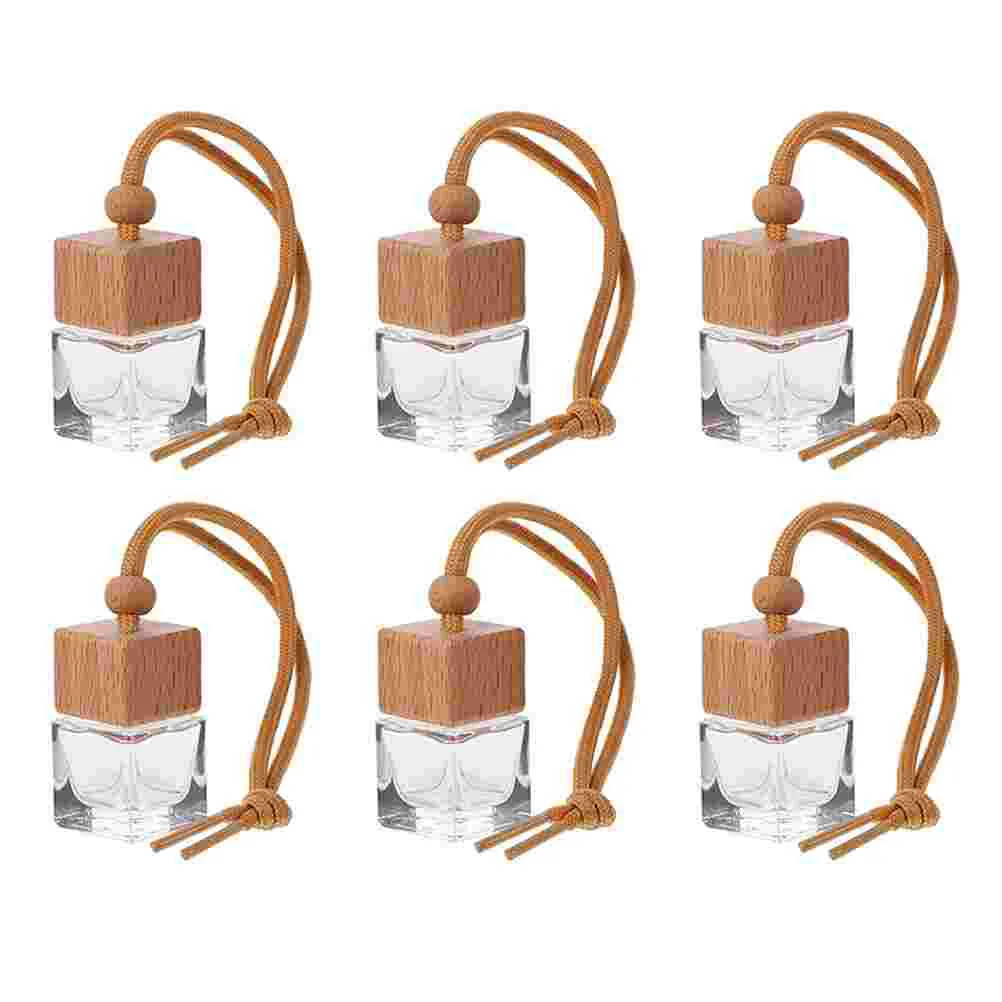 

6 Pcs Car Perfume Bottle Hanging Ornament Bottles Pendant Glass Aromatherapy Diffusers Essential Oils