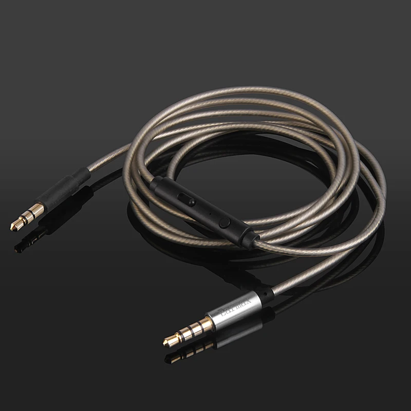 

Upgrade Silver Audio Cable With Remote Mic For KOS BT540I BT539i UR42i SP330 Pro4S SP540 headphones