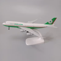 alloy metal china taiwan eva air airlines b747 boeing 747 airways airplane model plane model diecast aircraft with wheels 20cm