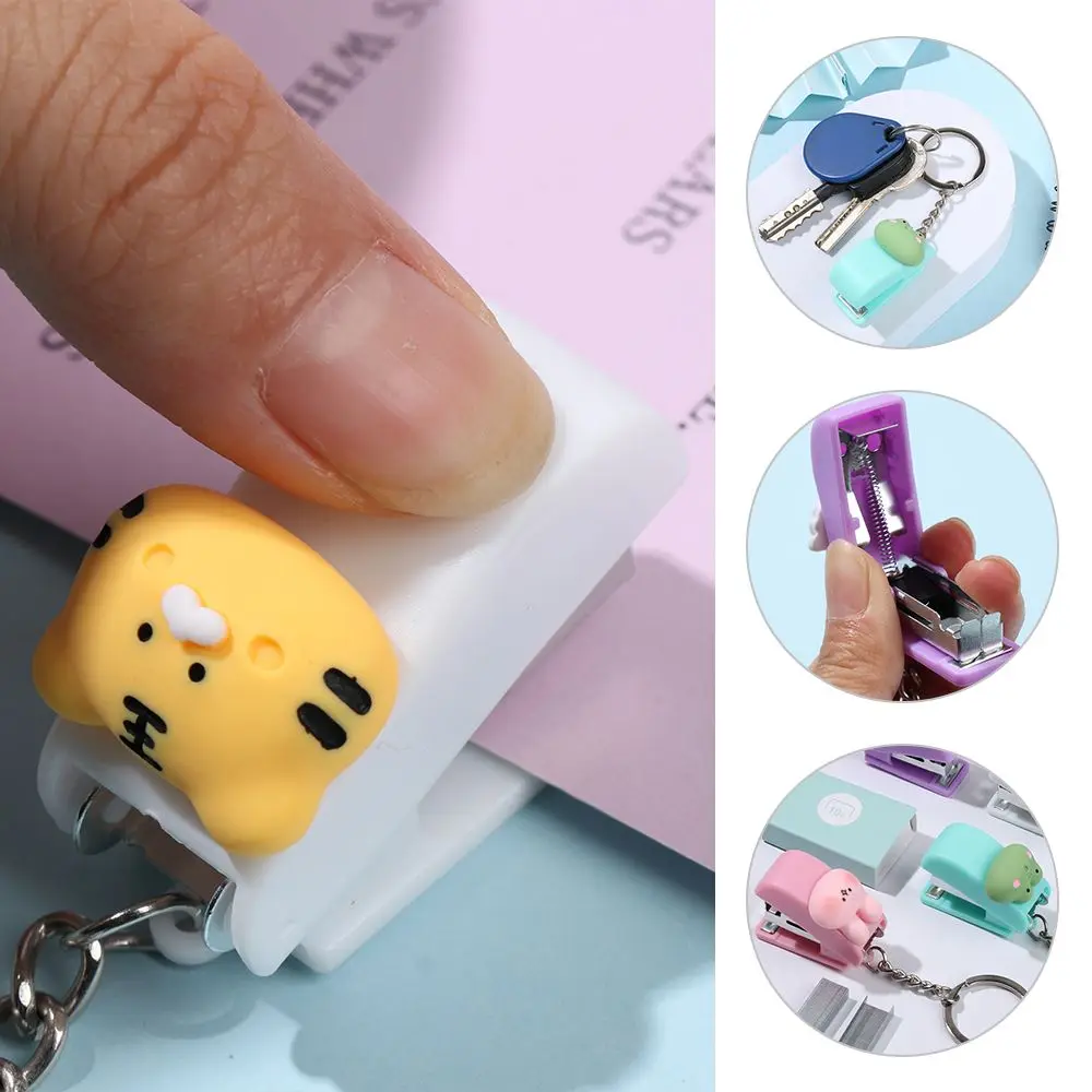 

Portable File Organizer Stationery Binder Tools Document Binding Hoops Mini Stapler Push Clip Stapler Paper Clips