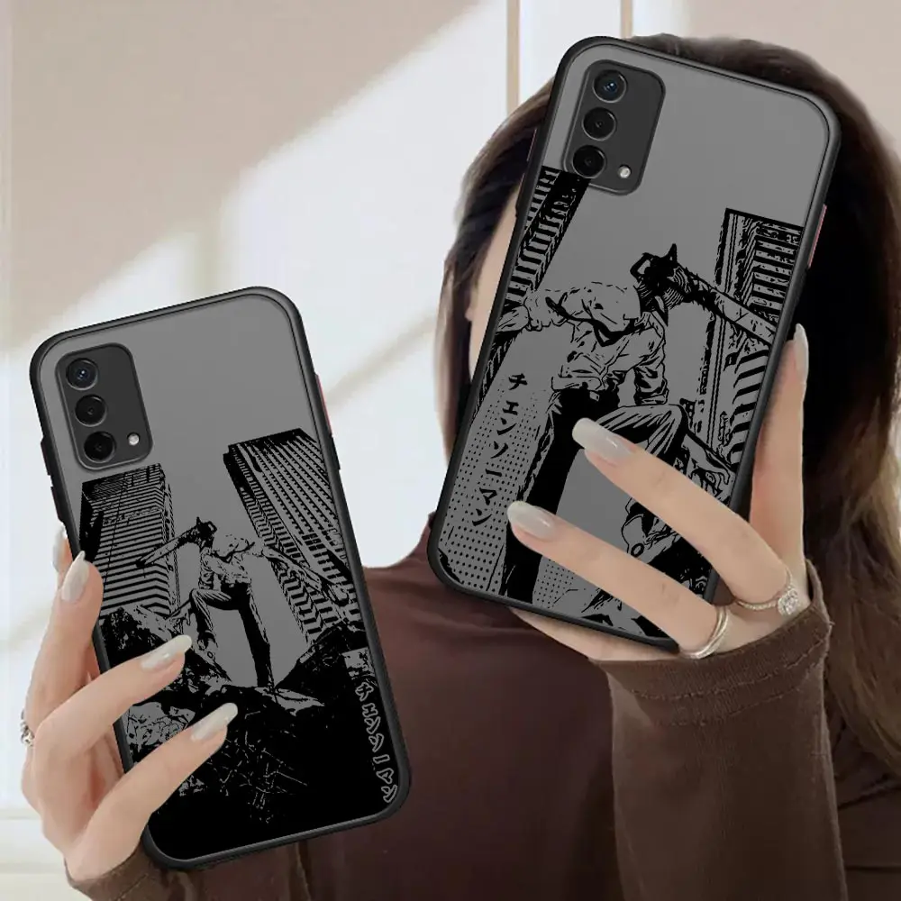 

Anime Chainsaw Man Comics Case For OPPO A94 A93 A92 A92S A91 A83 A74 A73 A72 A71 A59 A57 A55 A54 A53 A39 A37 Black Cover Fundas