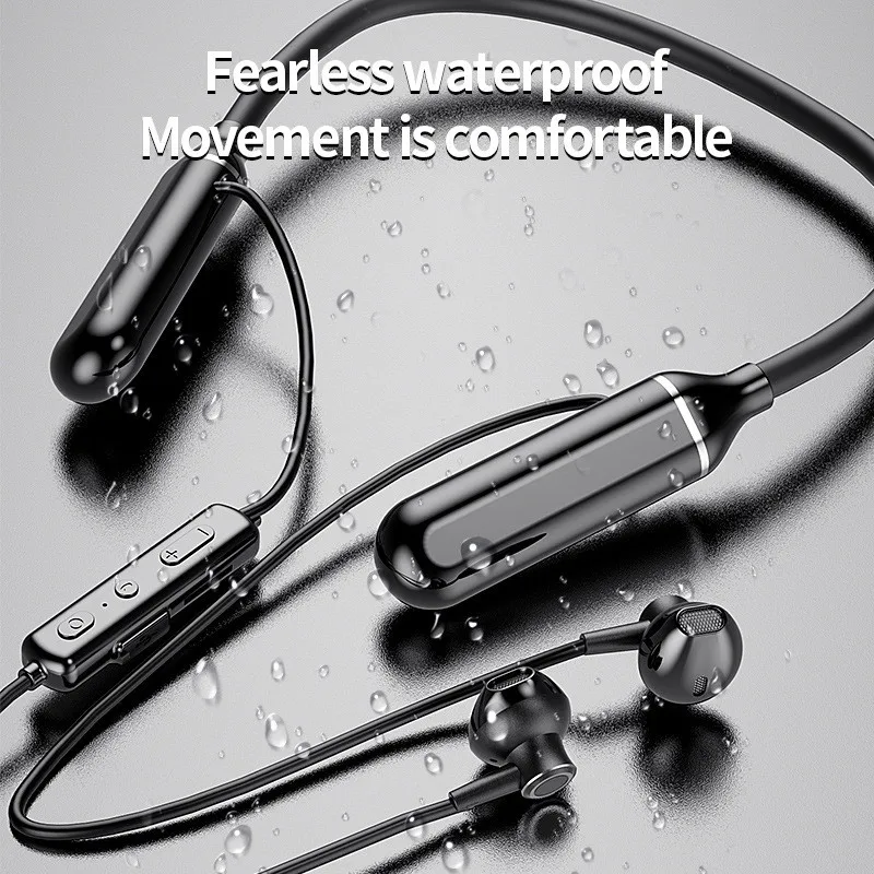 

Беспроводные наушники с шейным ободом Bluetooth 5,2 HiFi бас Магнитная Спортивная гарнитура IPX7 водонепроницаемые подвесные шейные наушники