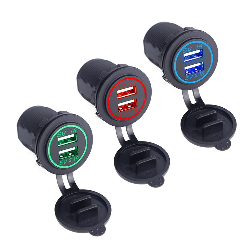 

Автомобильное зарядное устройство с двумя USB-портами, 12-24 В