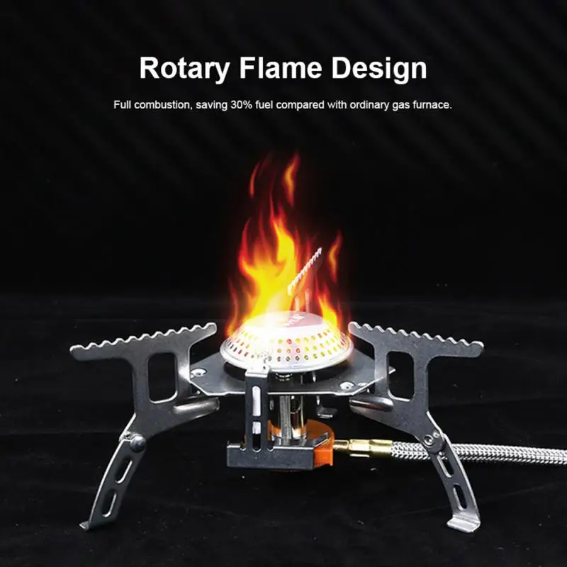 

Outdoor Camping Stainless Steel Windproof Electronic Fire Camping Stove Split Gas Stove Portable Picnic Stove Stove 115*85*75mm