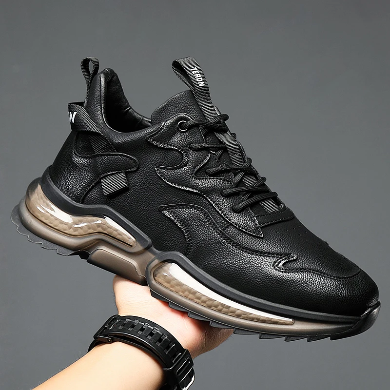 Мужская обувь Весенне-осенняя кожаная повседневная с мягкой подошвой Кроссовки